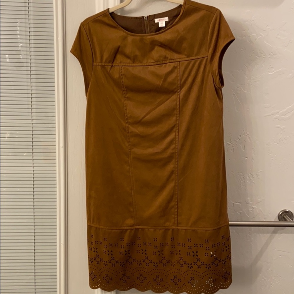 Faux Suede Dress w/ Eyelet Hem 🍁🍂